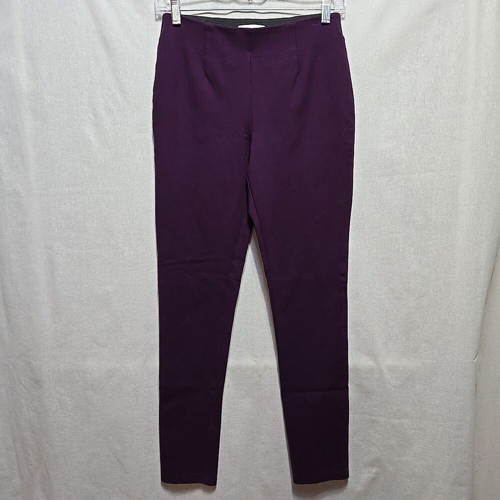Calvin Klein Stretch Skinny Leg Dress Pants Women's Size 4 Pull On Purple